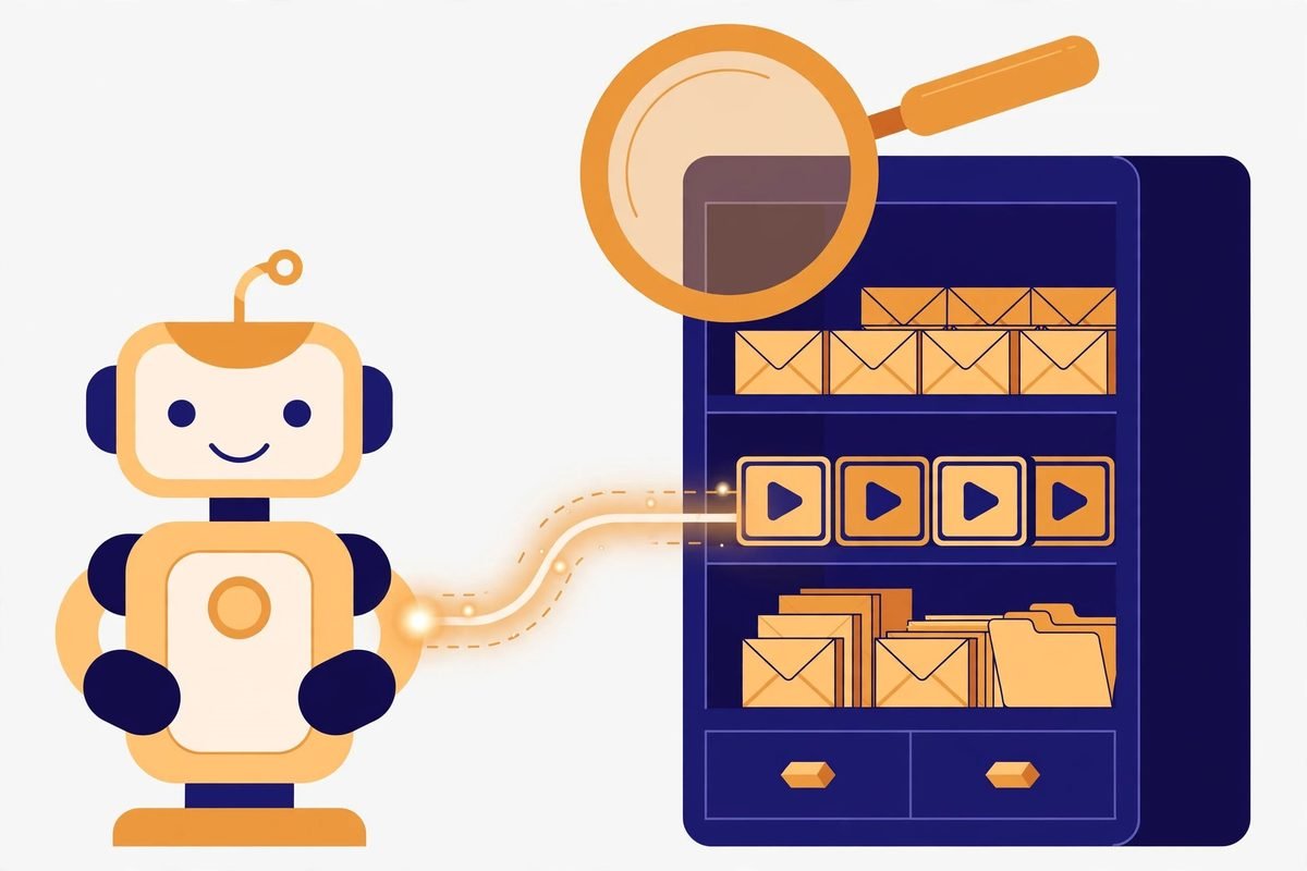 AI newsletter summarizer: searchable newsletter archive with AI assistant illustration
