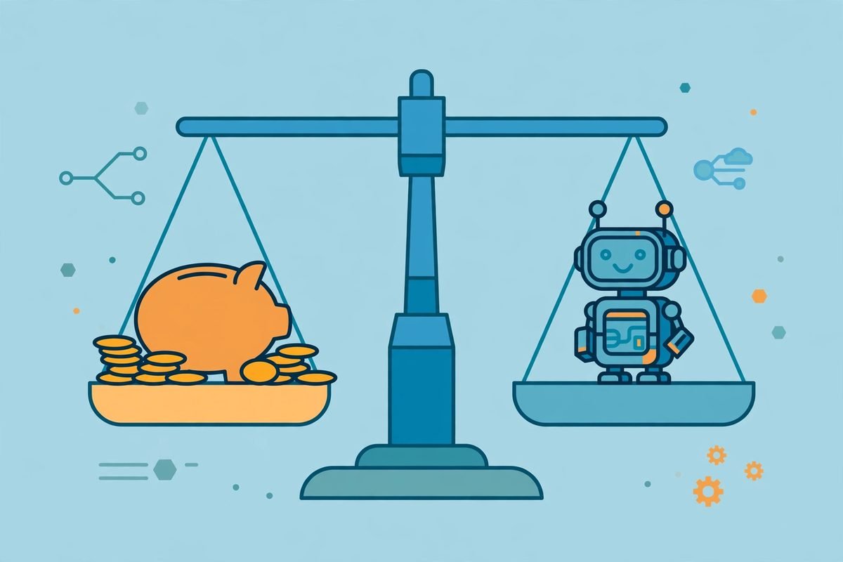 Total cost of ownership comparison for an AI chatbot for website build or buy decision