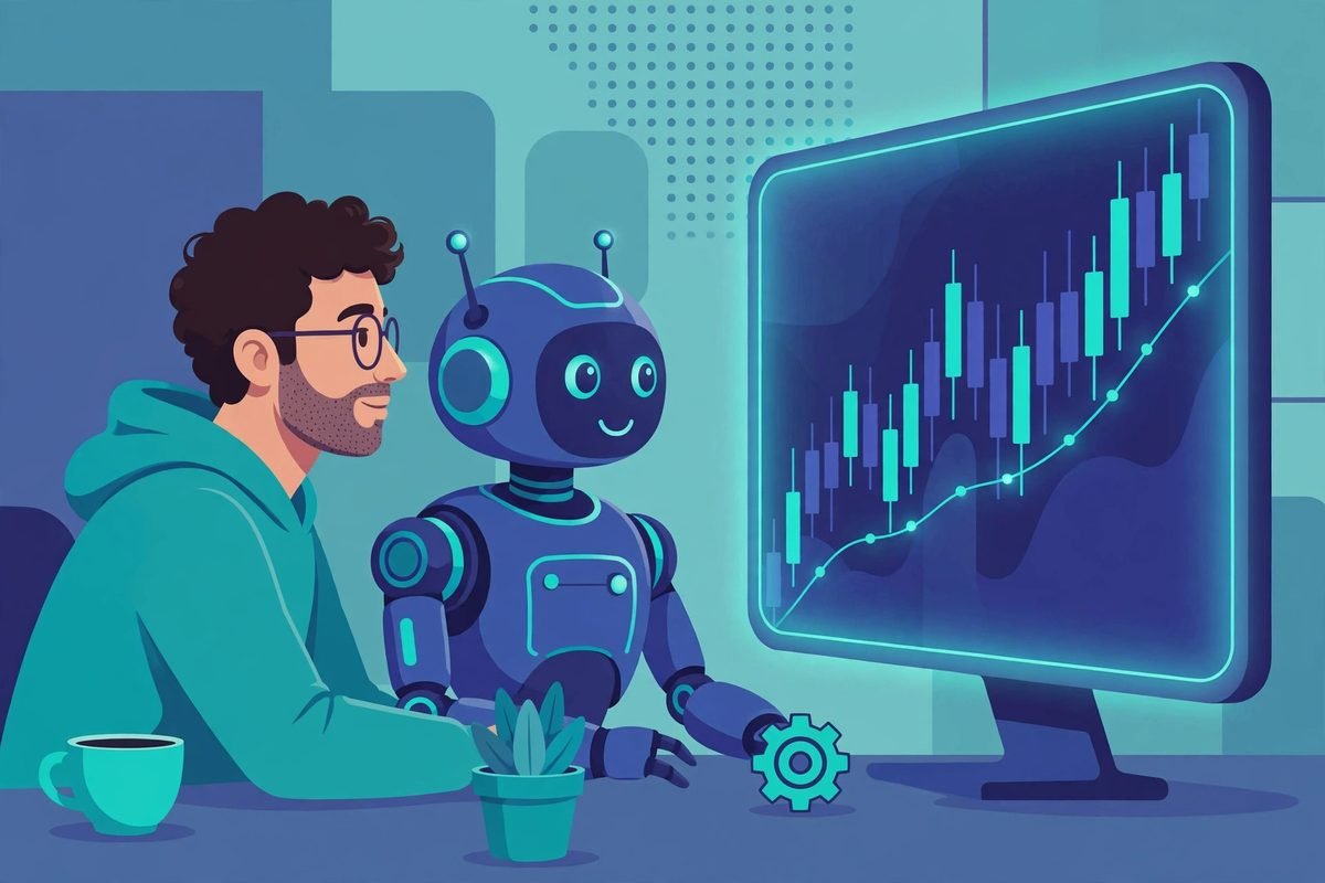AI assistant collaborating with a human trader on market analysis