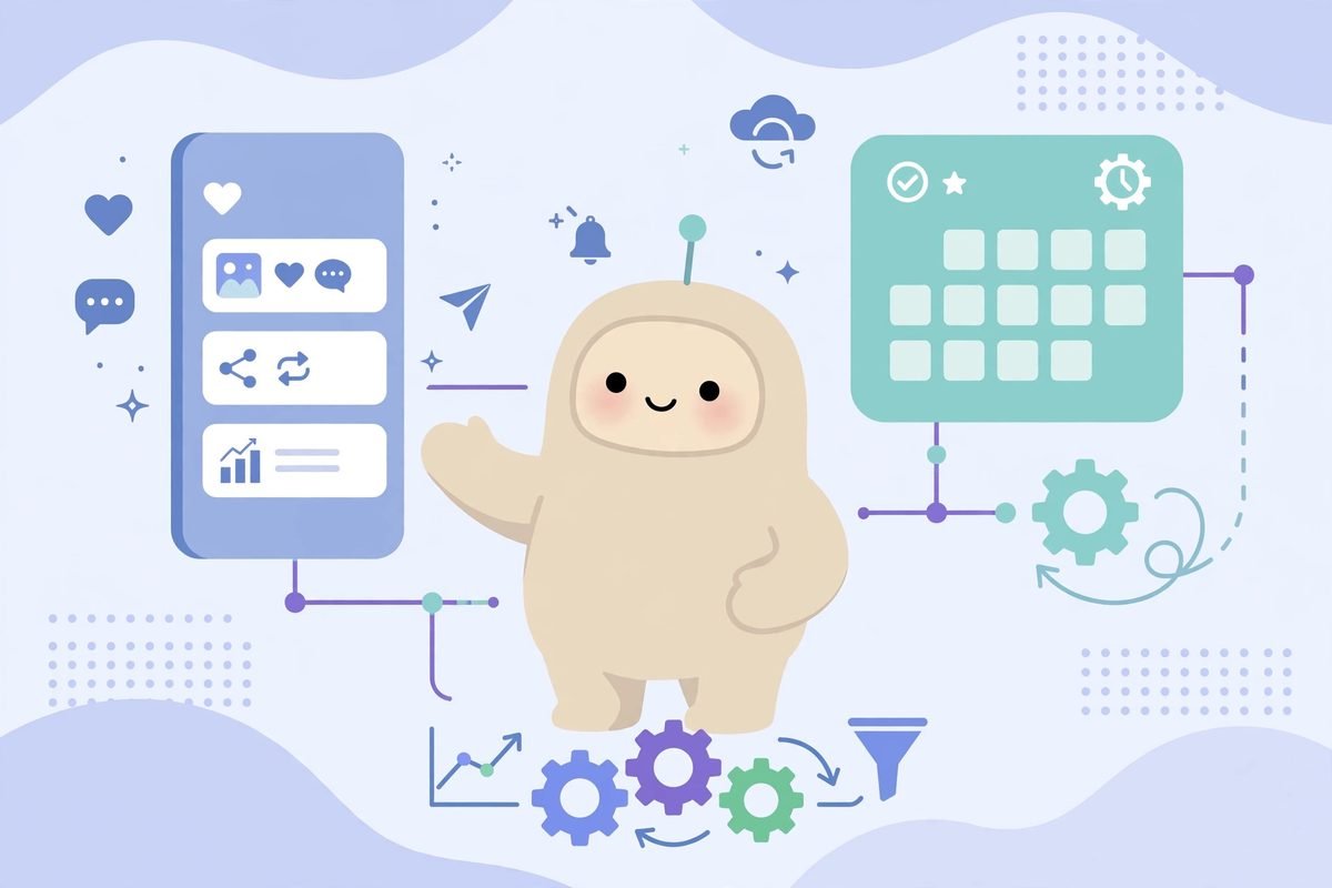 AI agent managing social media content workflow