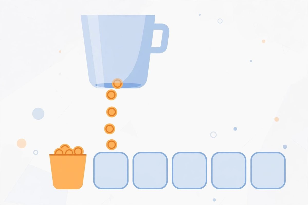 Token bucket algorithm illustration for API rate limiting best practices