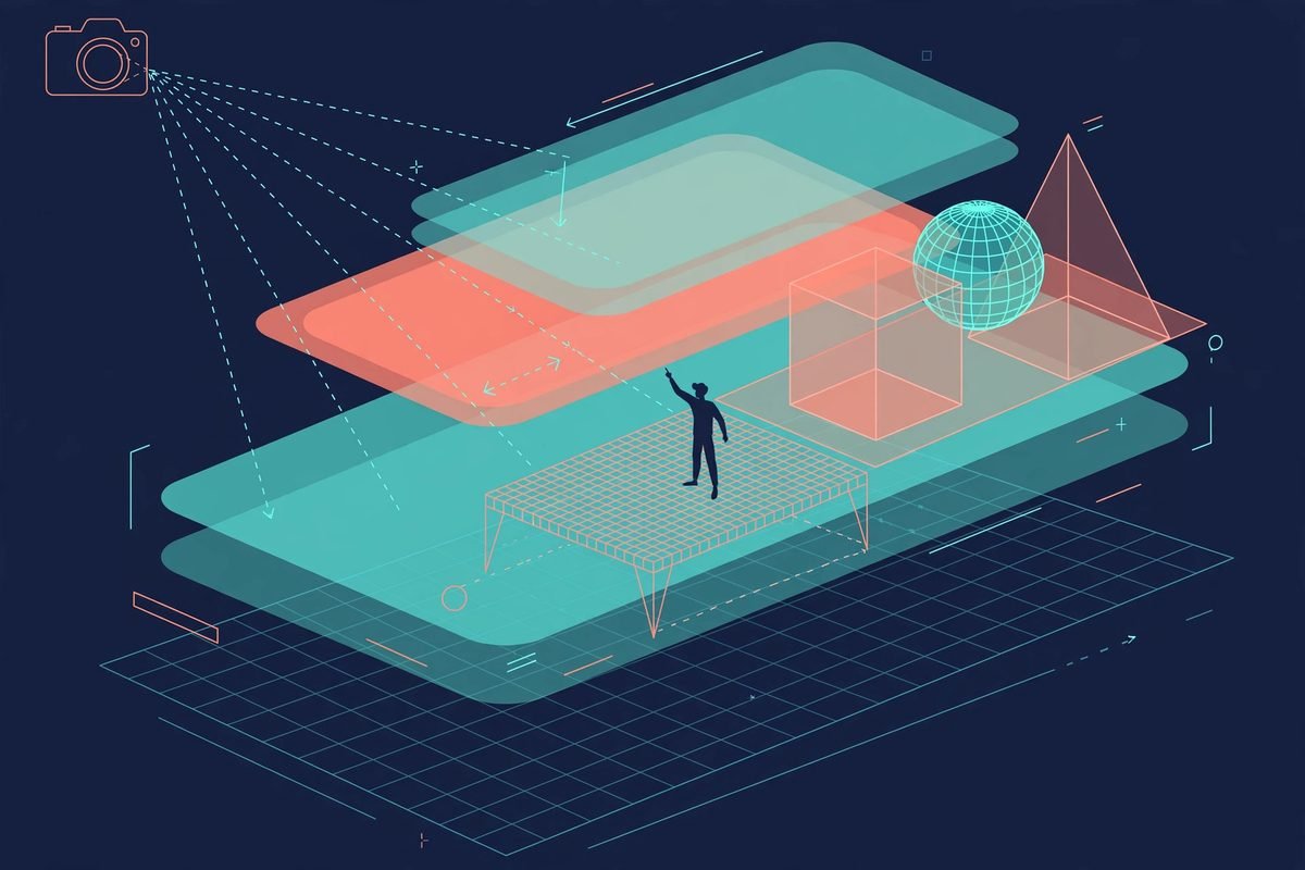 Agentic AI video creation with 3D scene compositing — layered backdrops, props and camera guides in ArtCraft