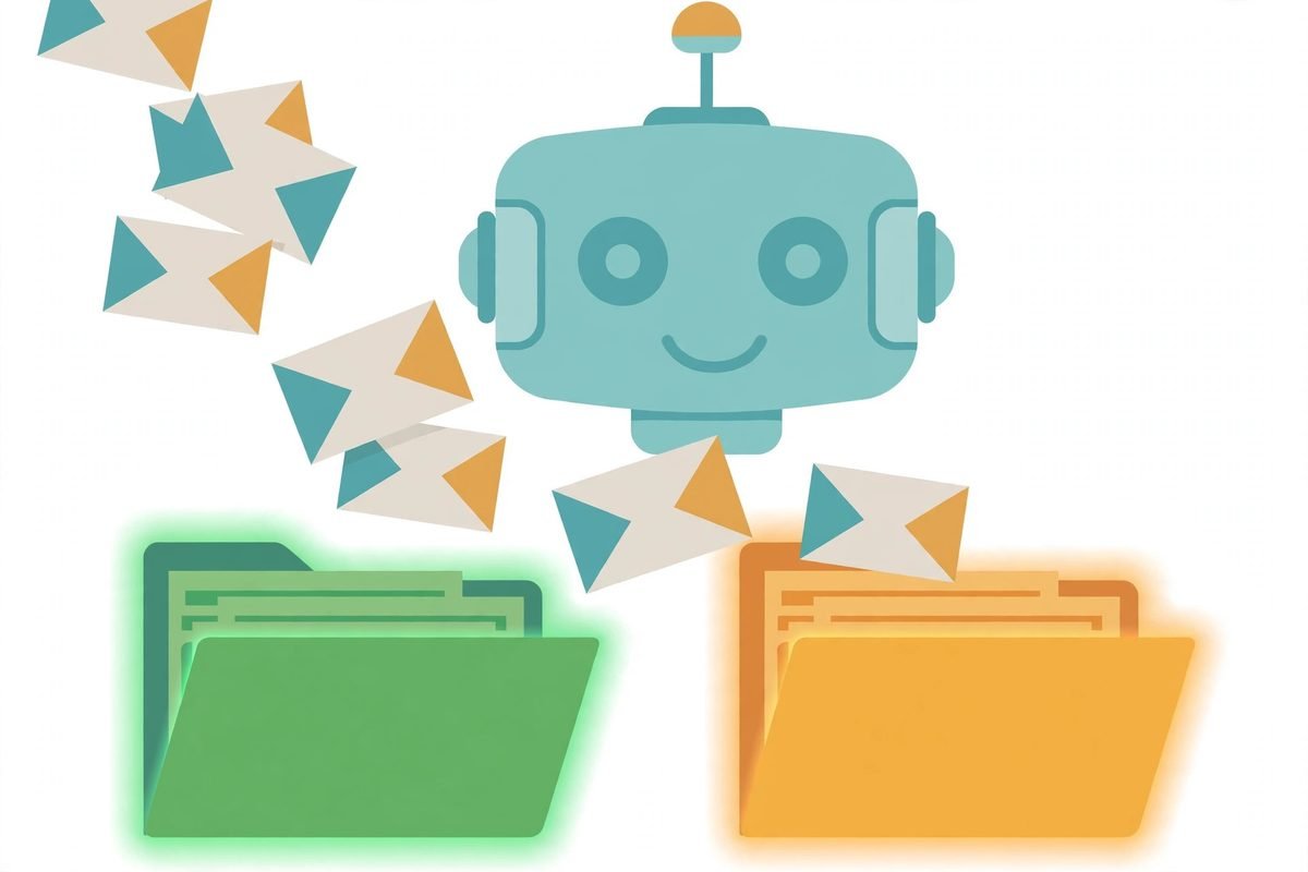 Robot assistant sorting customer replies to invoice reminders