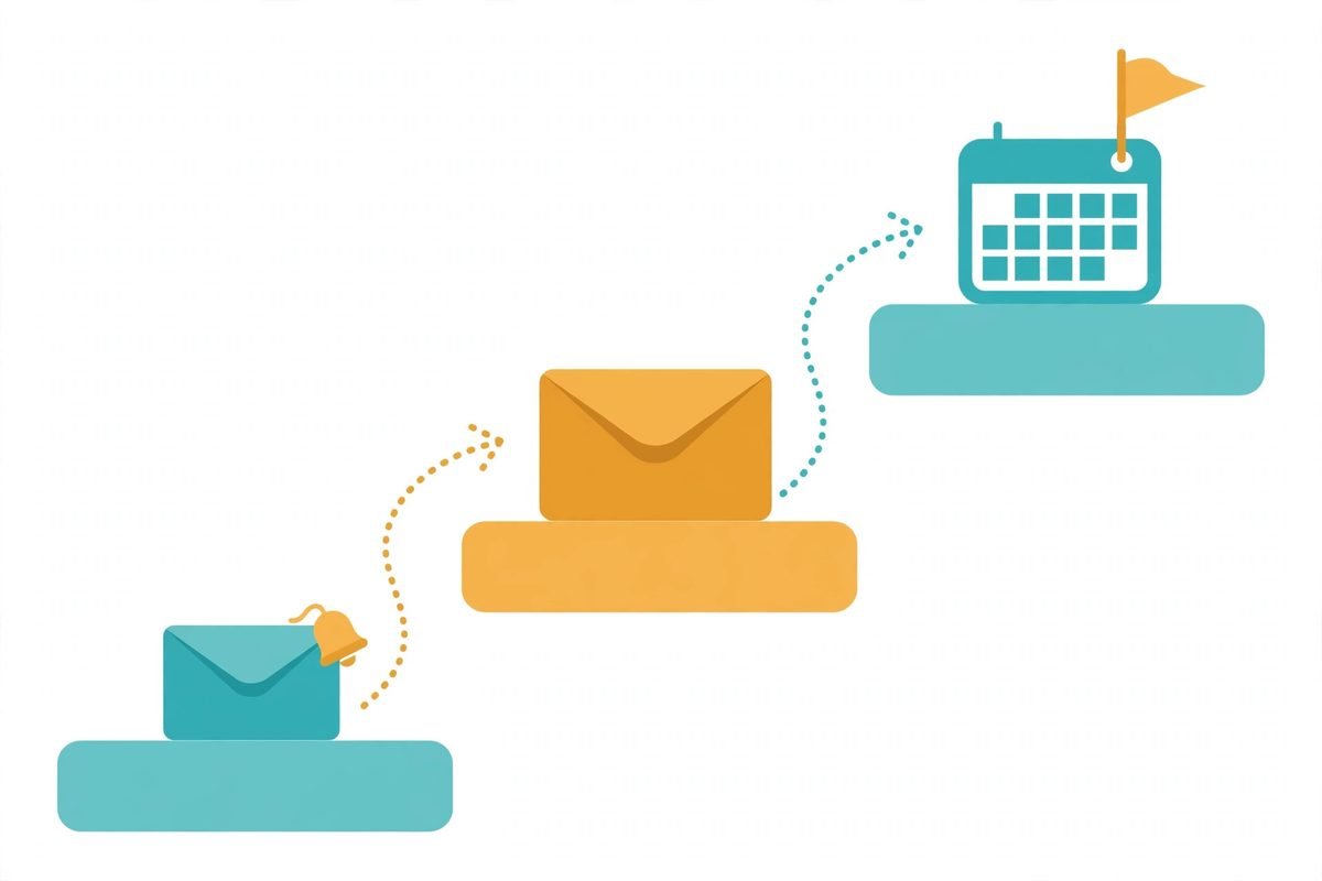 Escalation ladder illustration for invoice reminder workflow
