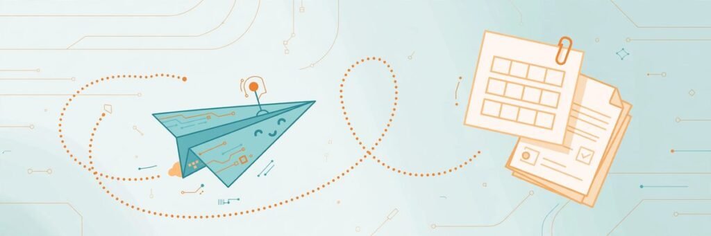 Flat illustration of automated invoice chasing workflow