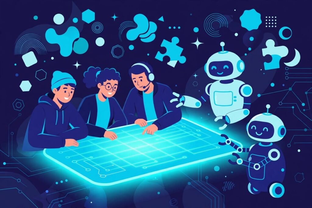AI coworker builder platform where human teams and robot coworkers collaborate