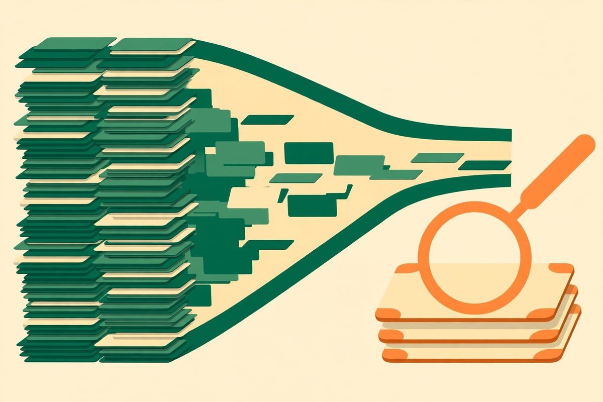 Progressive memory search narrowing past agent sessions to relevant context