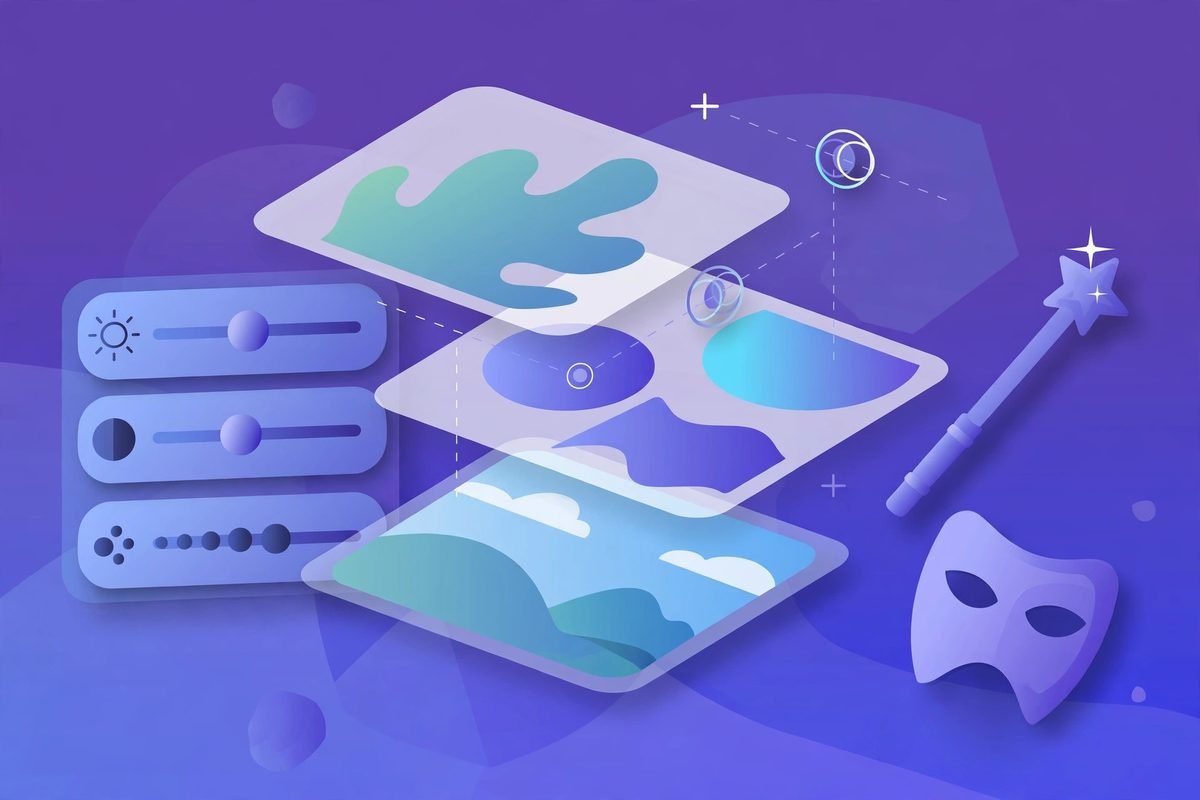 Layers and masks in Compositor, the open source Photoshop alternative for Mac 2026