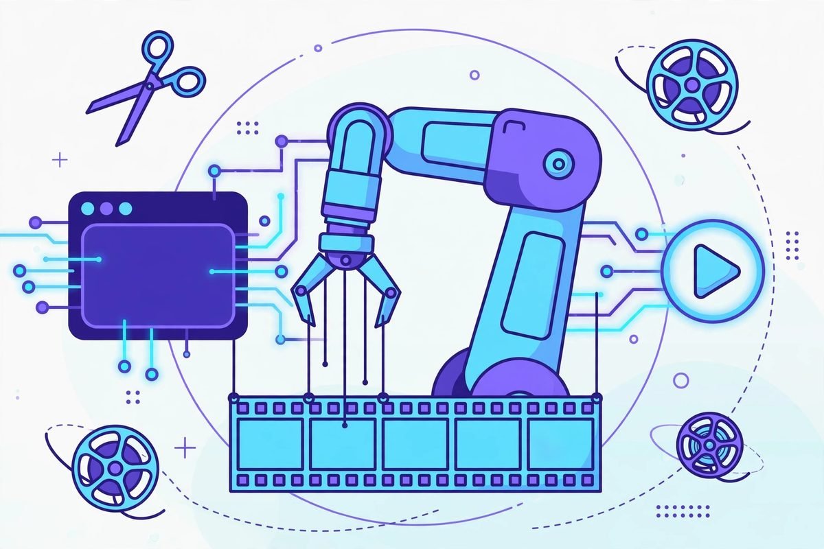 AI agent automating video edits in Concat through its built-in MCP server
