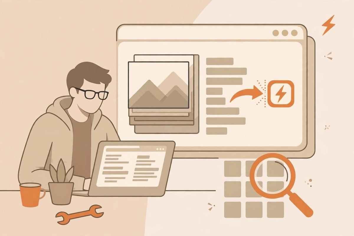 Developer optimising Core Web Vitals for an ecommerce website