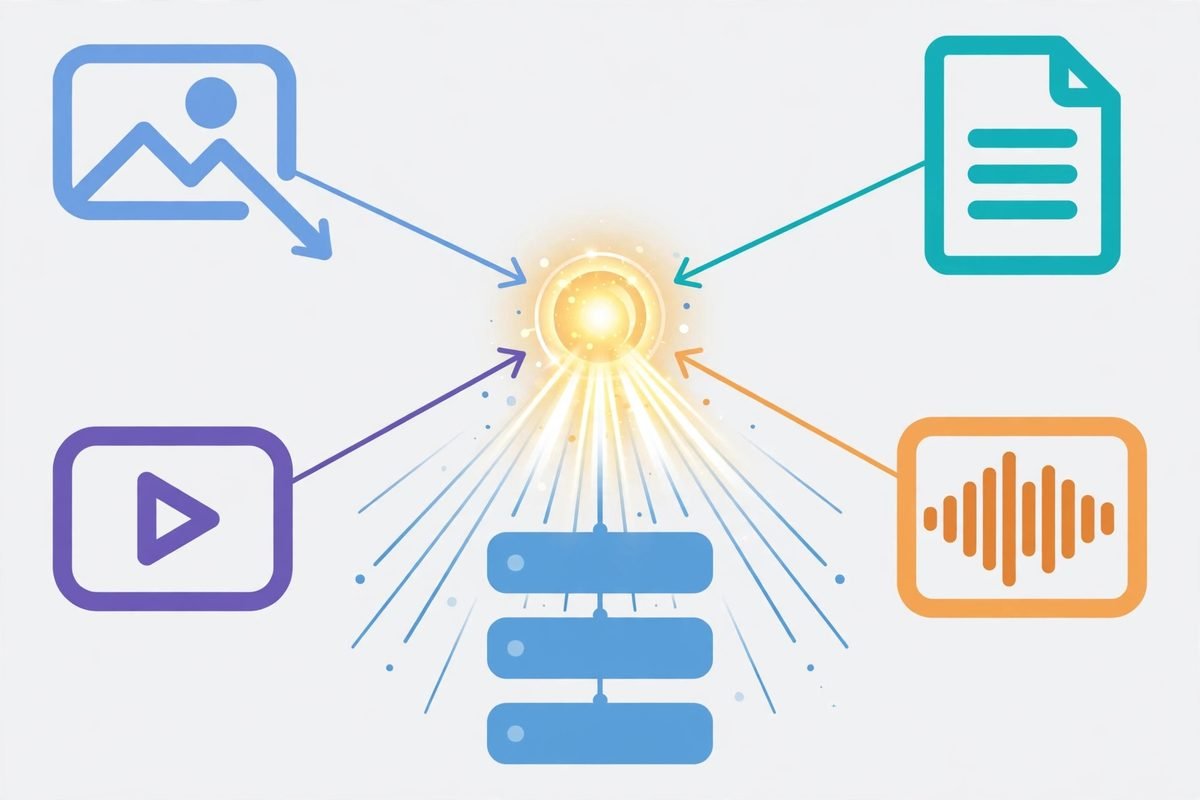 AI semantic search for your files locally — photos, video, audio and documents embedded in one shared vector space