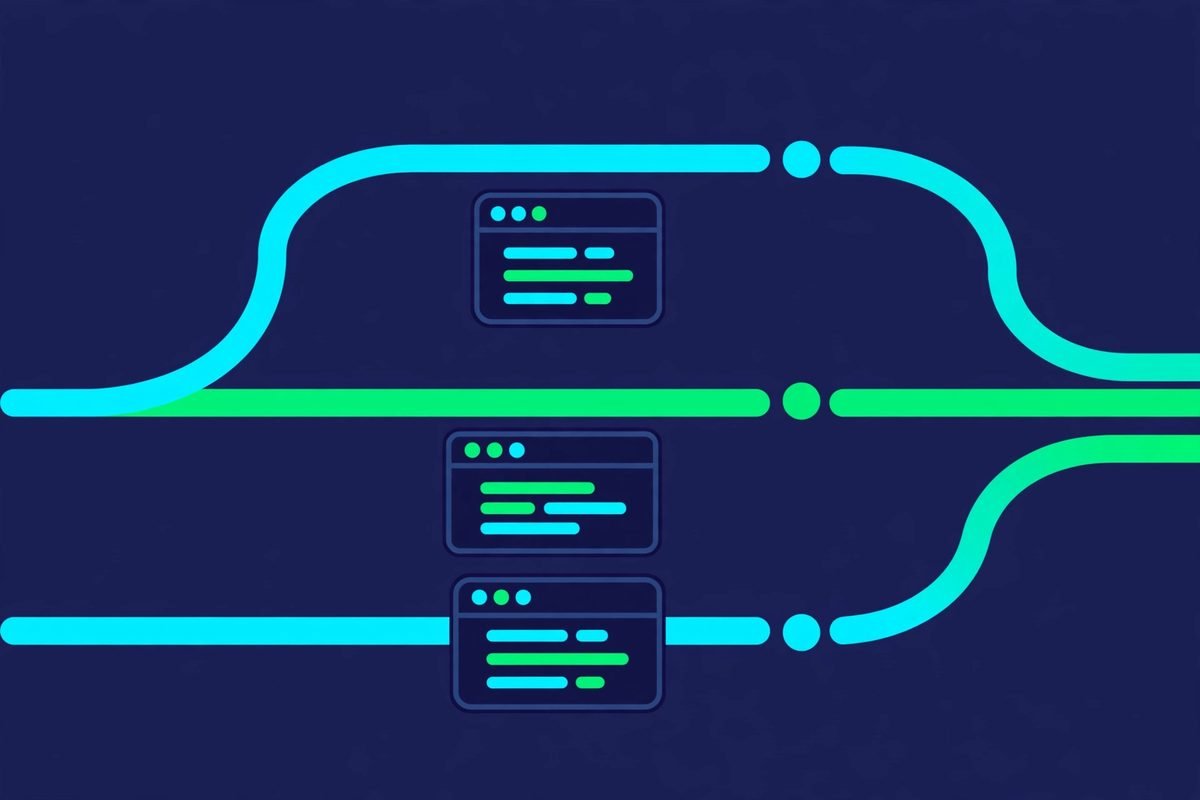Parallel coding agent sessions each running in their own git worktree inside the Farol terminal