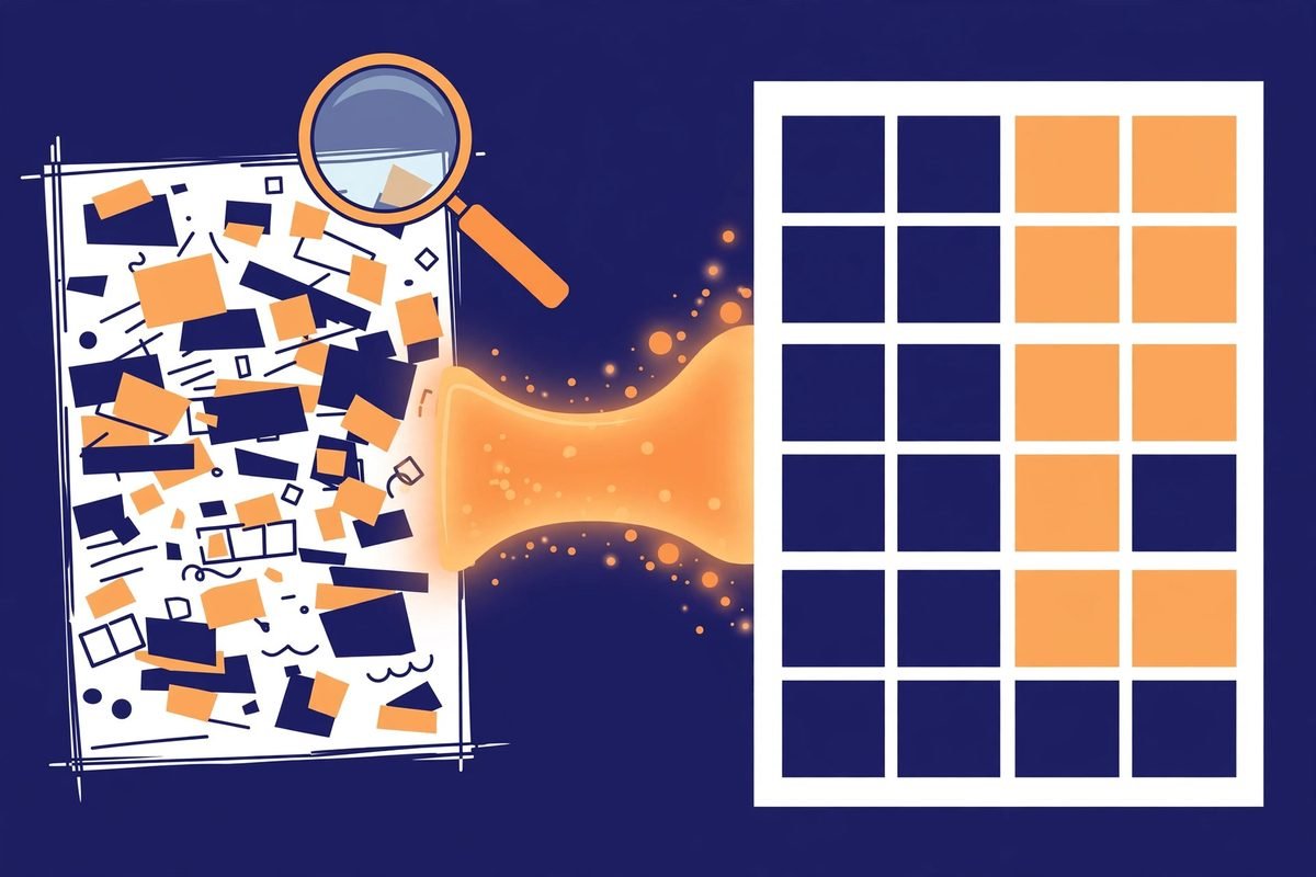 Illustration of the Firecrawl scrape pipeline converting a messy web page into clean structured data