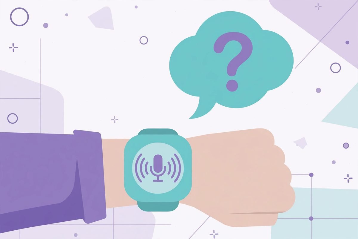 AI voice to-do list app asking a clarifying question on a smartwatch