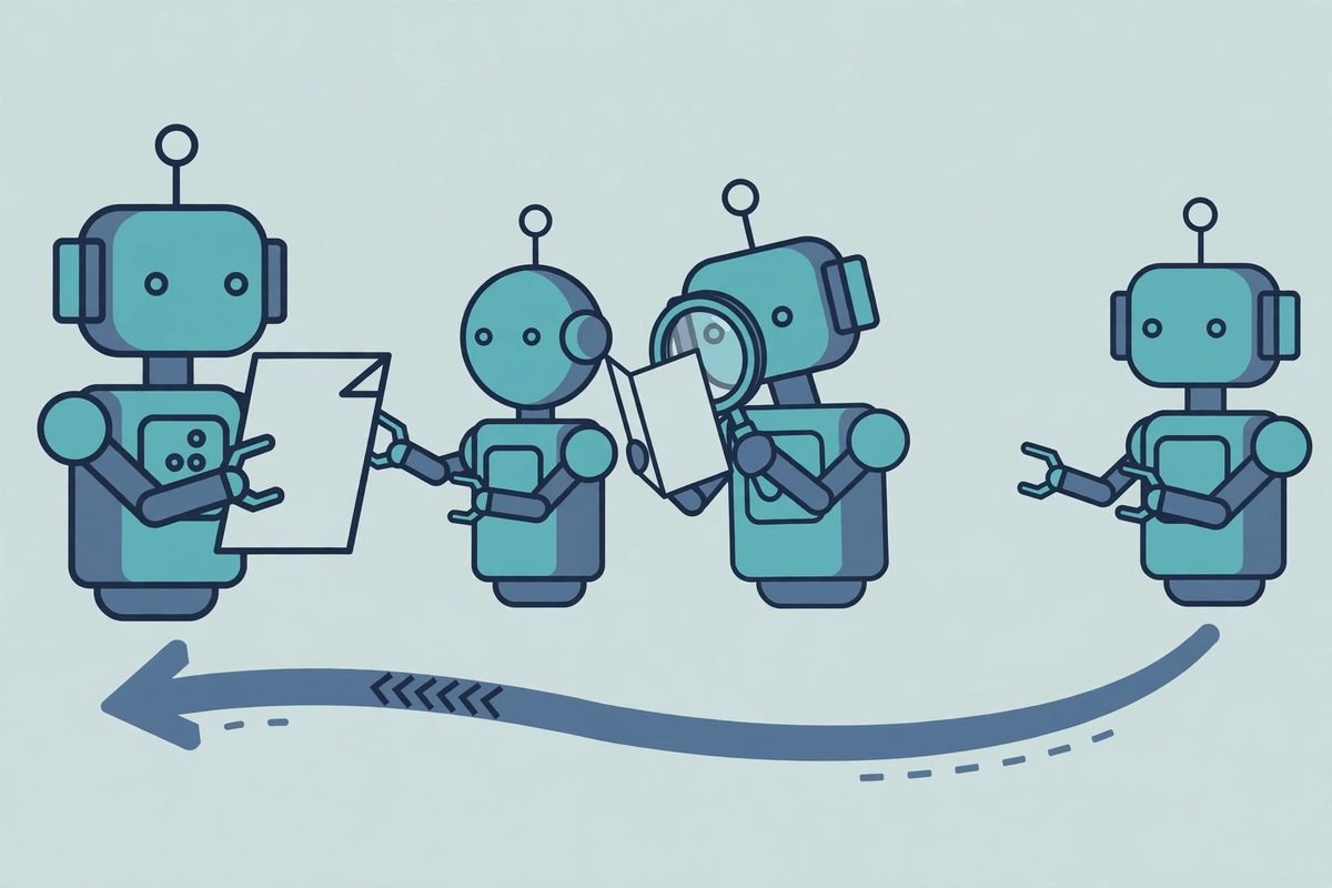 AI agents passing work between each other with a backward audit trail - multi-agent workflow audit tool