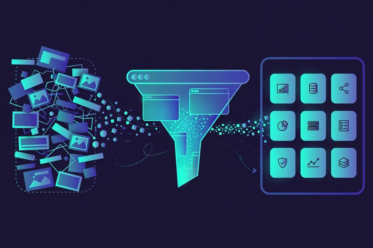 Web scraping for AI agents: clean data pipeline turning messy websites into structured data