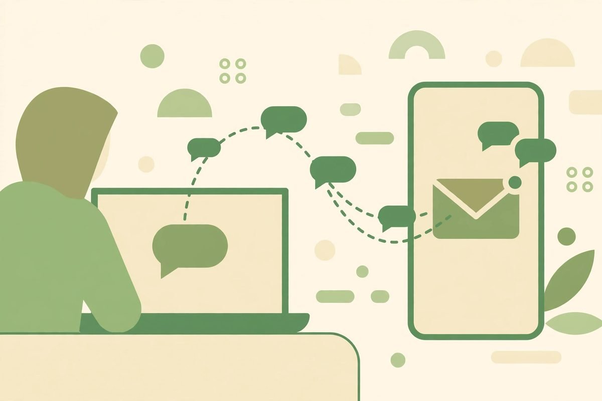 AI chat for anonymous website visitors - messages flowing to a unified inbox