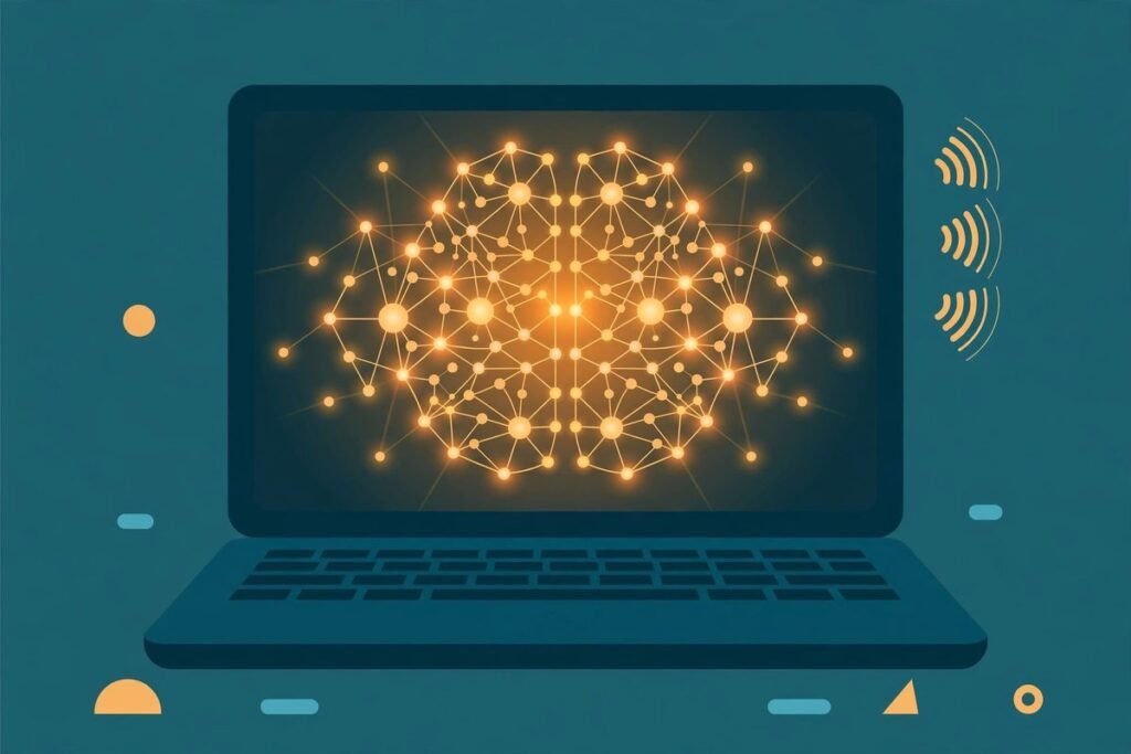 Illustration of running LLMs locally with Ollama on a laptop