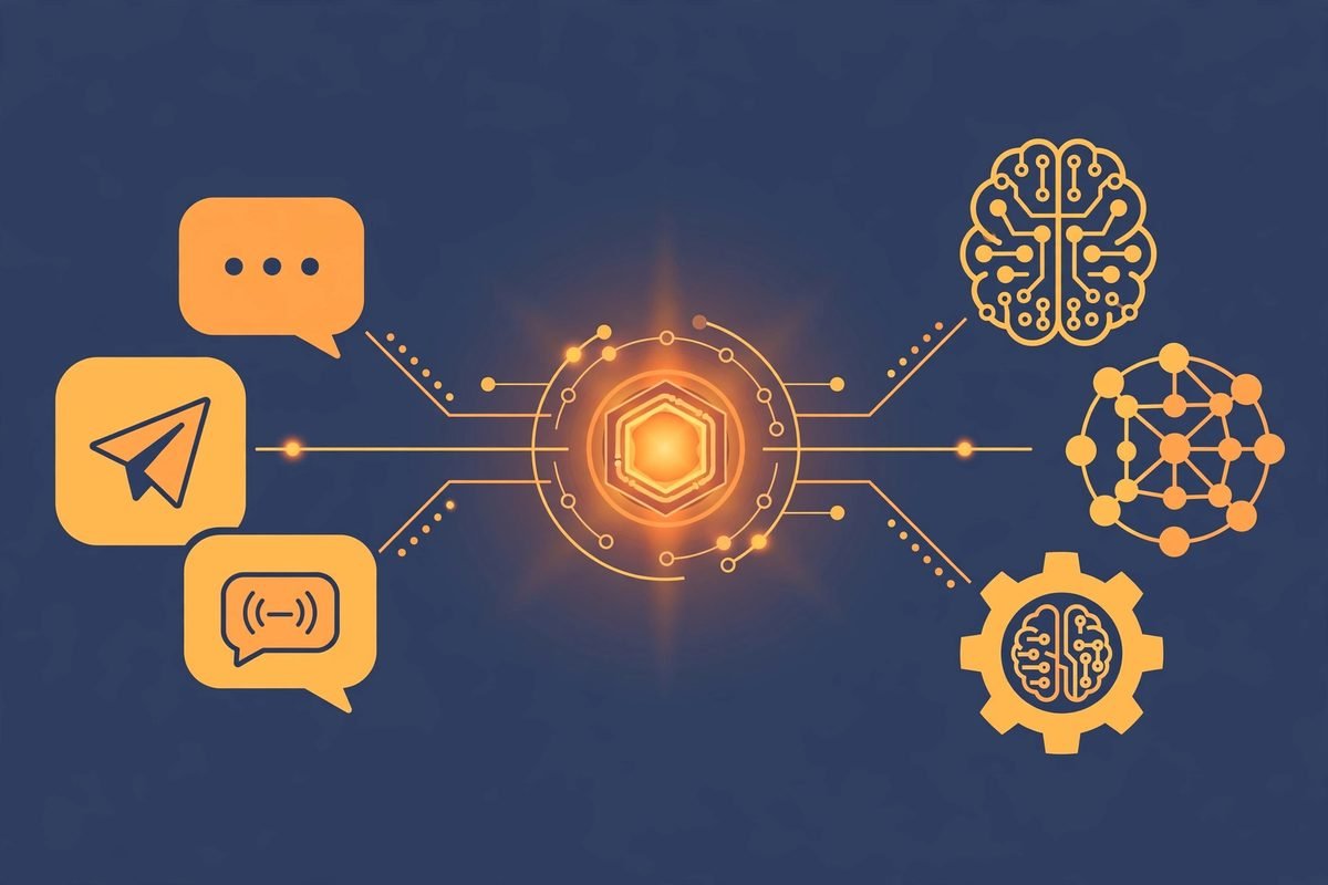OpenClaw 2.0 self-hosted AI agent gateway routing between messaging apps and AI models