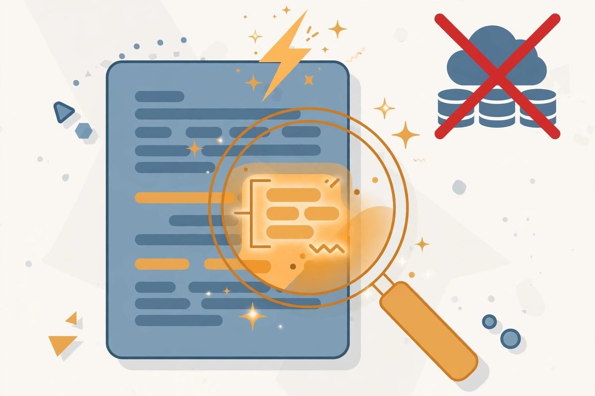 AI PDF analysis illustration showing contract risk detection in the browser