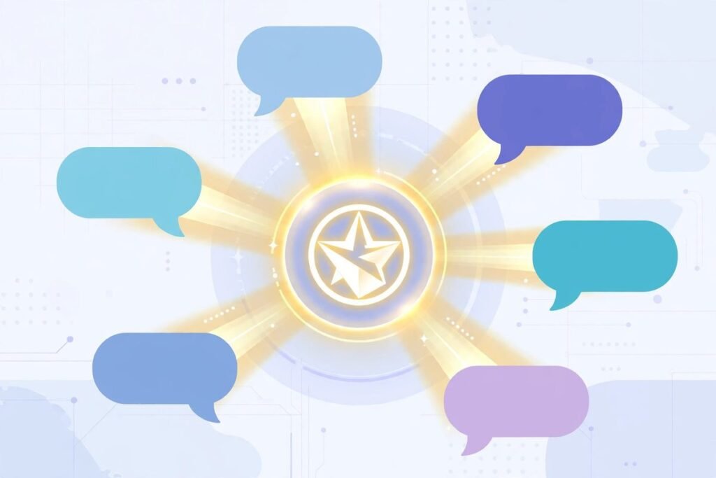 AI brand visibility tool — illustration of a brand being recommended by AI answers