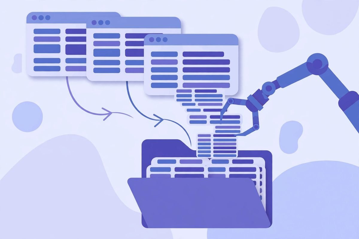 Retriever AI, a free AI browser agent for Chrome, gathering data from browser tabs into a clean spreadsheet