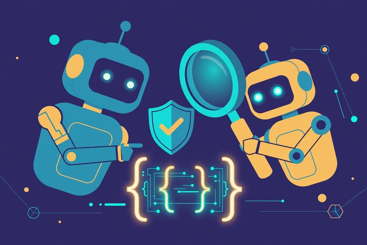 AI agent skills framework code review with two agents inspecting code