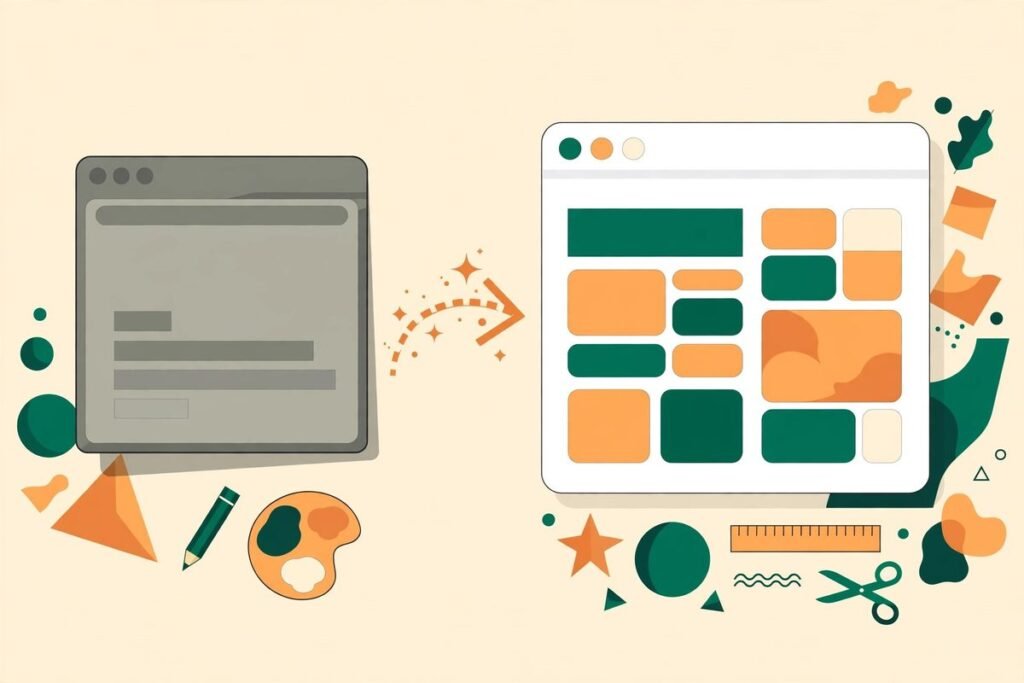 Website redesign cost 2026 illustrated by a modern website replacing an outdated one