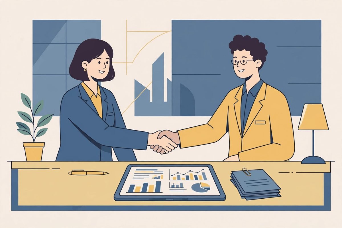 B2B quote negotiation workflow illustration