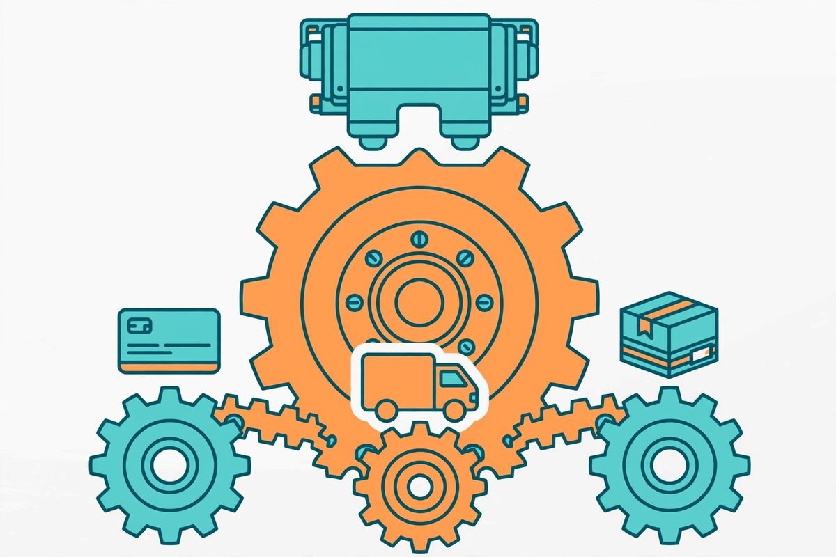 How a custom WooCommerce extension is built: a bespoke module fitted into the store payment, shipping, and inventory systems