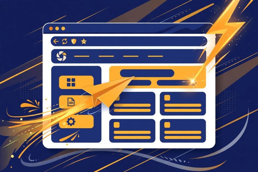 Illustration showing how to speed up a WordPress site in 2026 with fast website acceleration